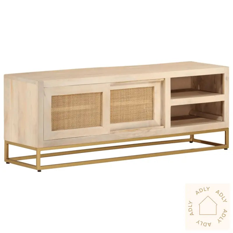 Tv-Benk 110X30X40 Cm Heltre Mangotre Og Jern