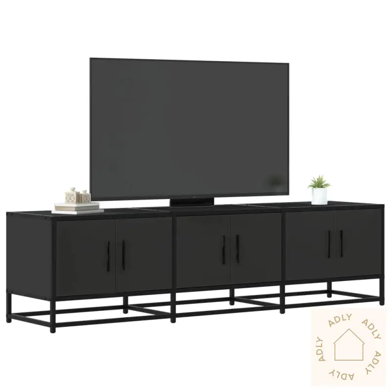 Tv-Benk Svart 150X35X41 Cm Konstruert Tre Og Metall
