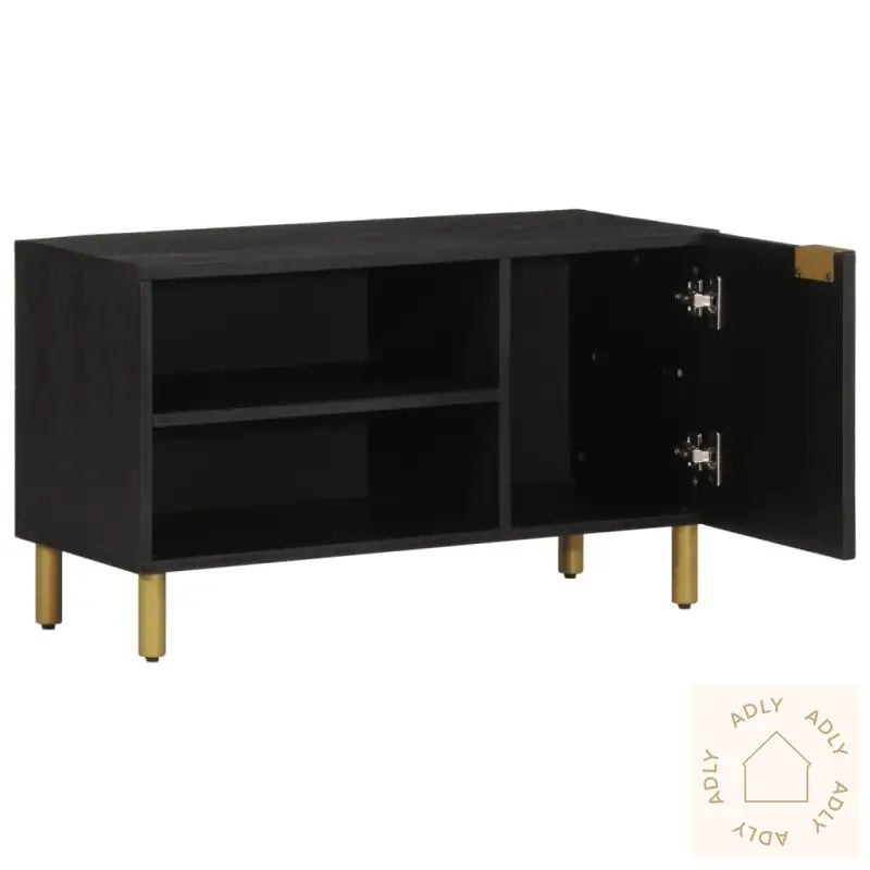 Tv-Benk Svart 80X33X46 Cm Konstruert Tre