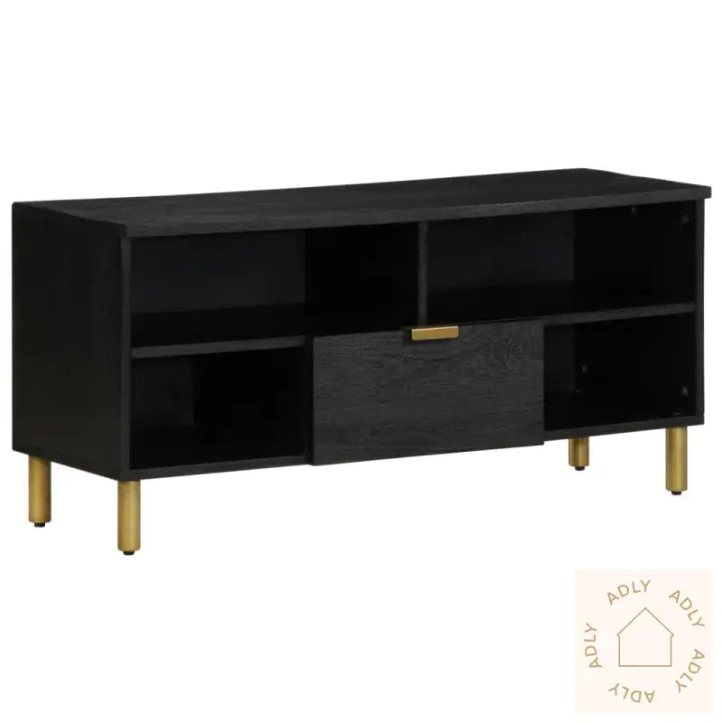 Tv-Benk Svart 100X33X46 Cm Konstruert Tre