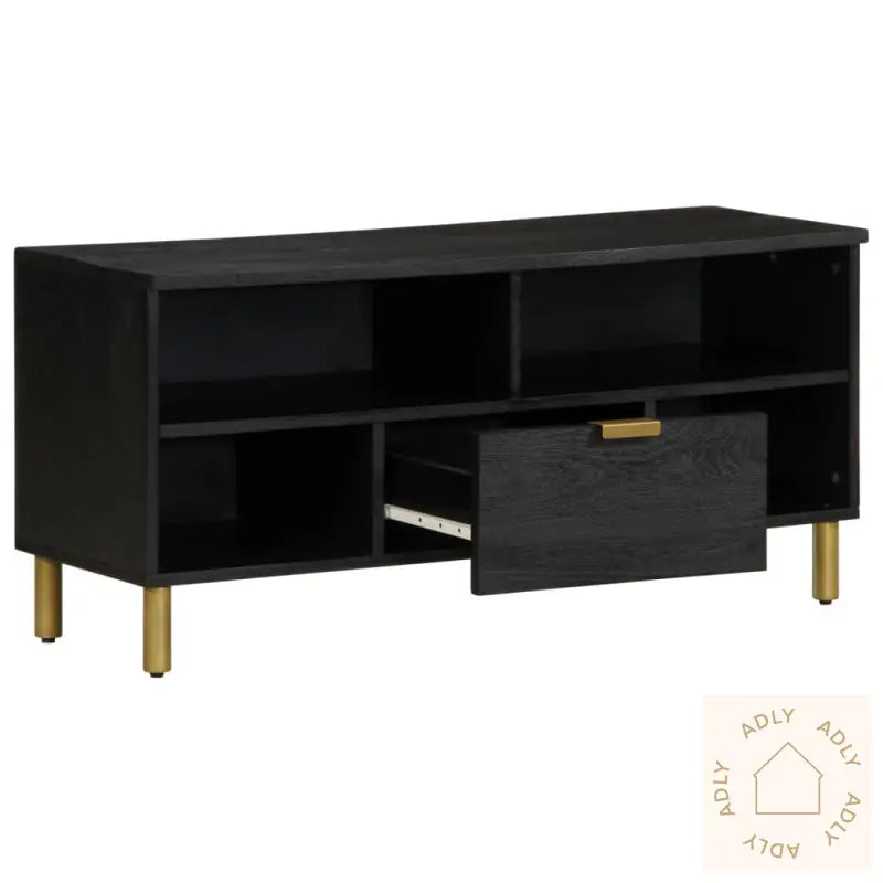 Tv-Benk Svart 100X33X46 Cm Konstruert Tre