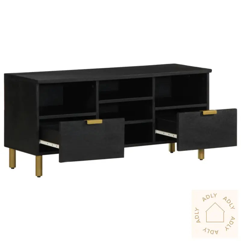 Tv-Benk Svart 100X33X46 Cm Konstruert Tre