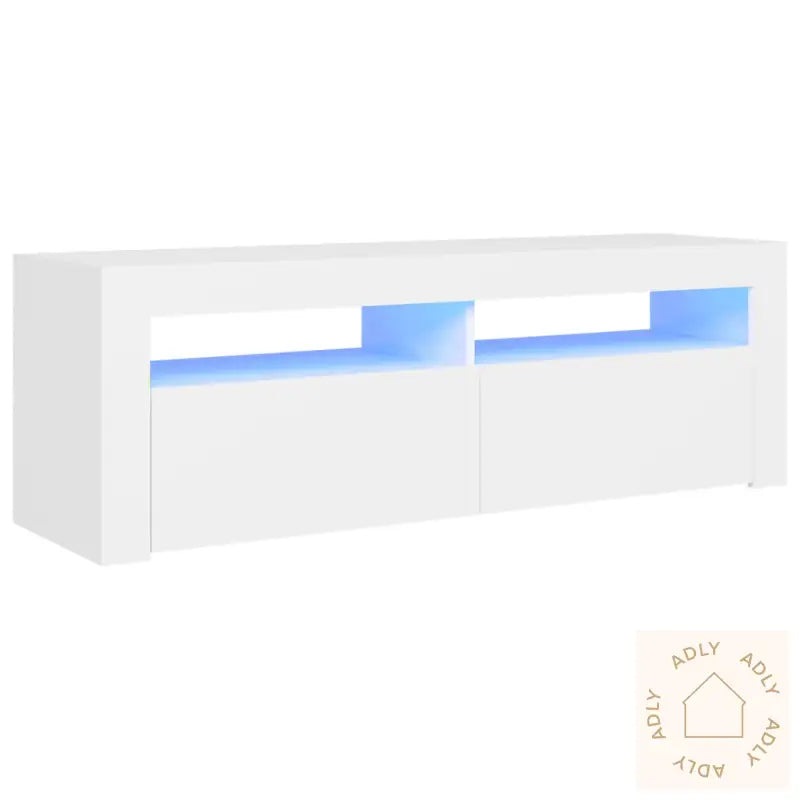 Tv-Benk Med Led-Lys Hvit 120X35X40 Cm