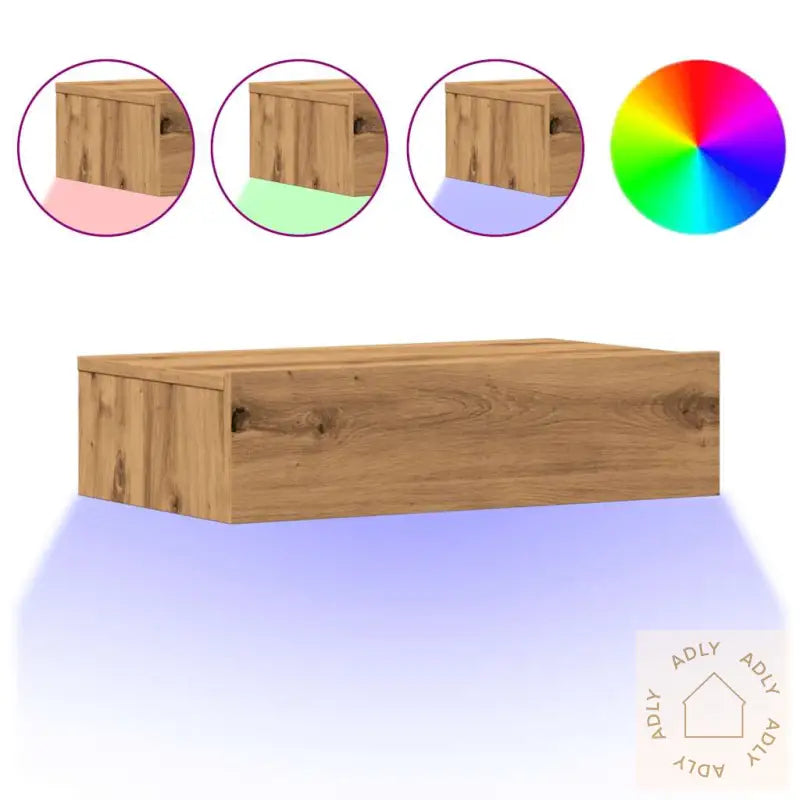 Tv-Benker Med Led-Lys 2 Stk Artisan Eik 60X35X15,5 Cm