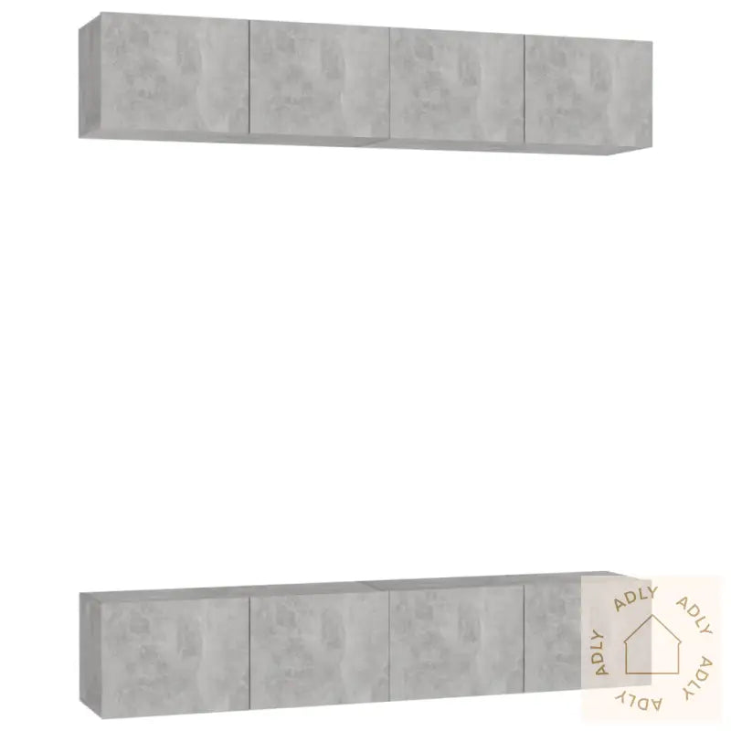 Tv-Benker 4 Stk Betonggrå 80X30X30 Cm Konstruert Tre