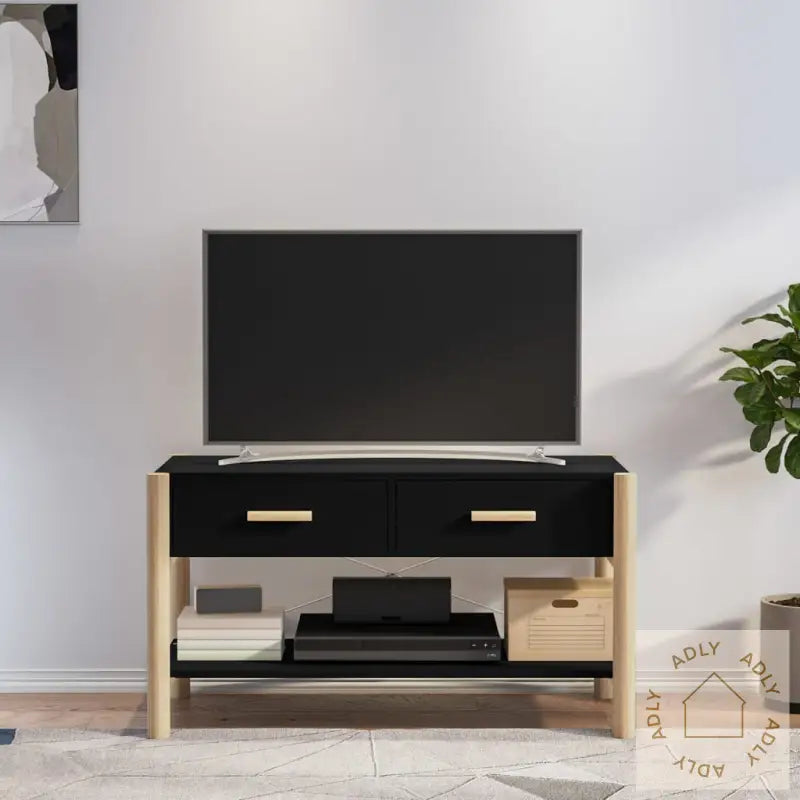 Tv-Benk Svart 82X38X45 Cm Konstruert Tre