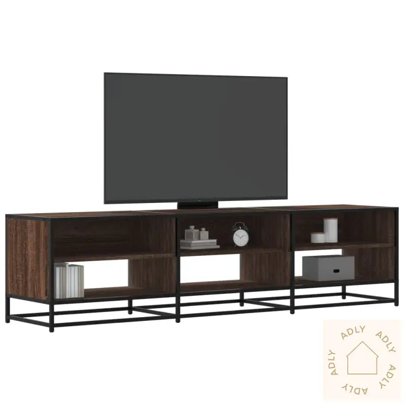 Tv-Benk Brun Eik 180X40X46 Cm Konstruert Tre