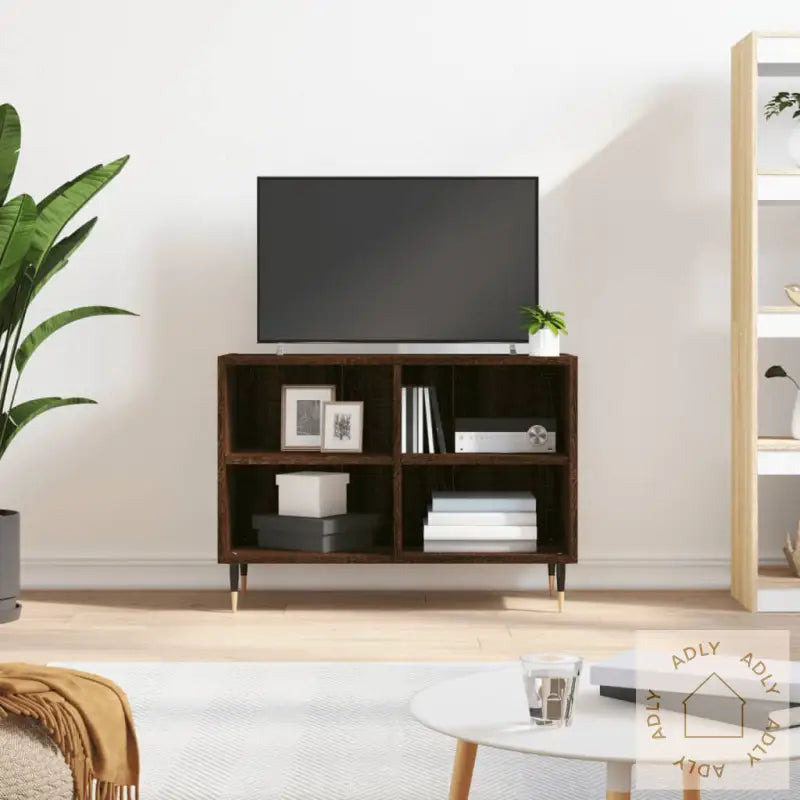 Tv-Benk Brun Eik 69,5X30X50 Cm Konstruert Tre
