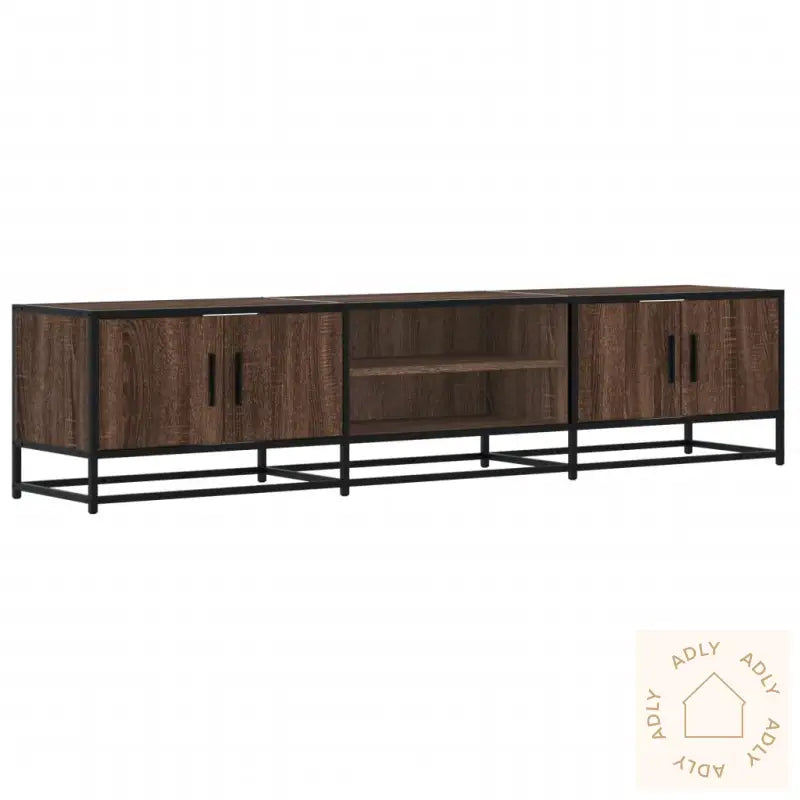 Tv-Benk Brun Eik 180X35X41 Cm Konstruert Tre