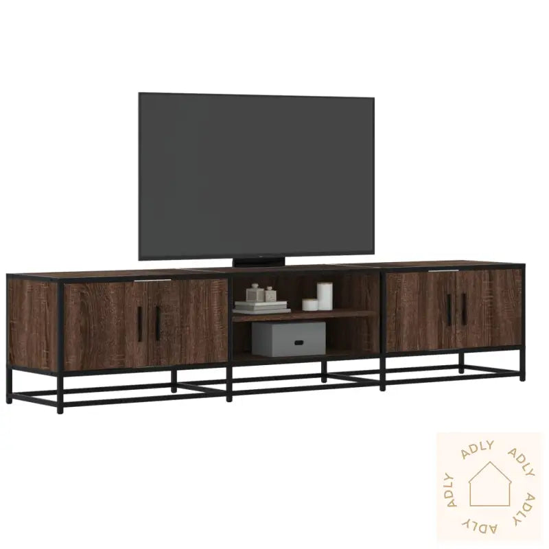 Tv-Benk Brun Eik 180X35X41 Cm Konstruert Tre