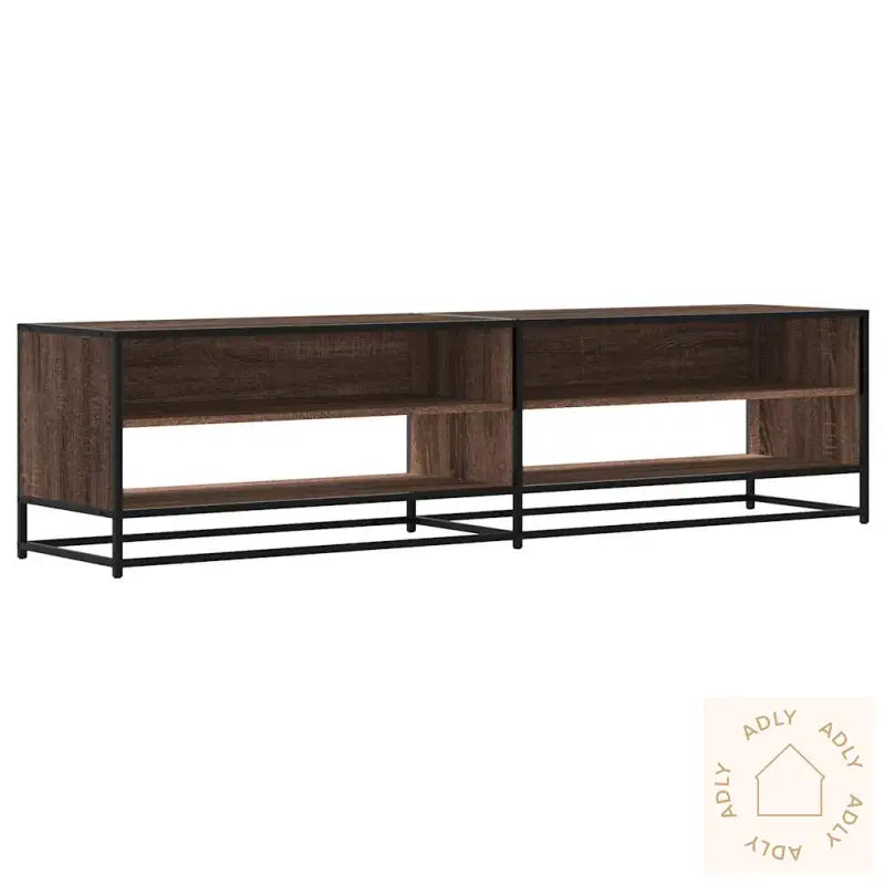 Tv-Benk Brun Eik 180,5X40X46 Cm Konstruert Tre