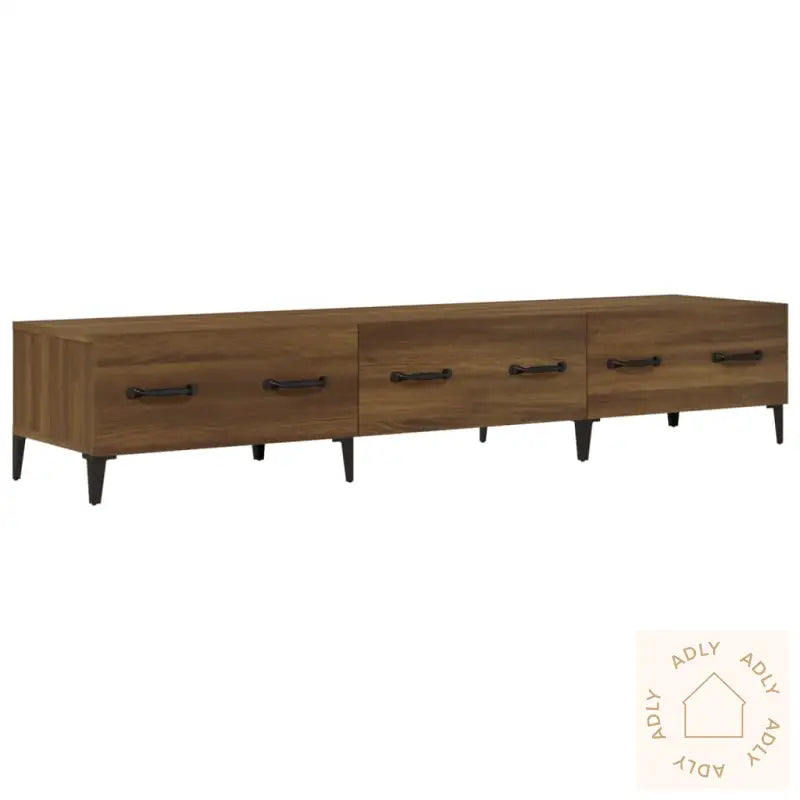 Tv-Benk Brun Eik 150X34,5X30 Cm Konstruert Tre