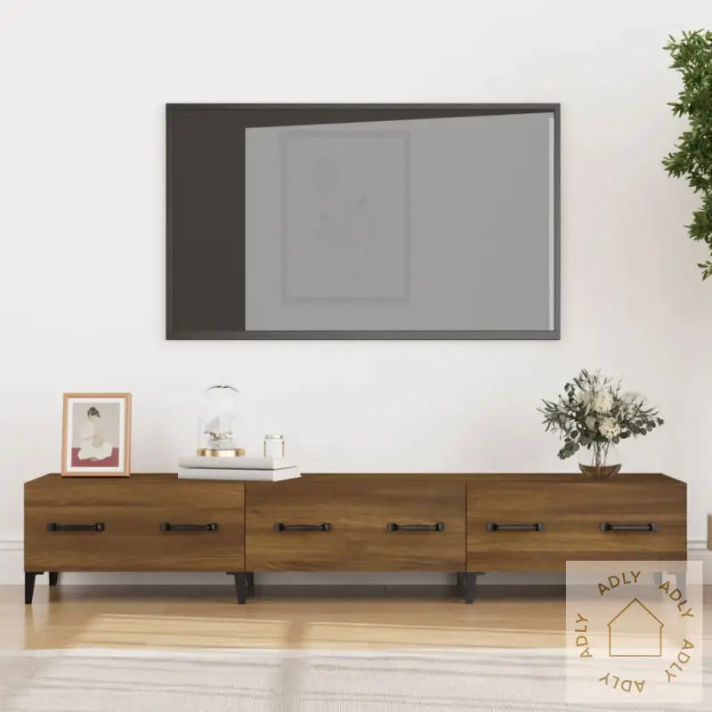 Tv-Benk Brun Eik 150X34,5X30 Cm Konstruert Tre