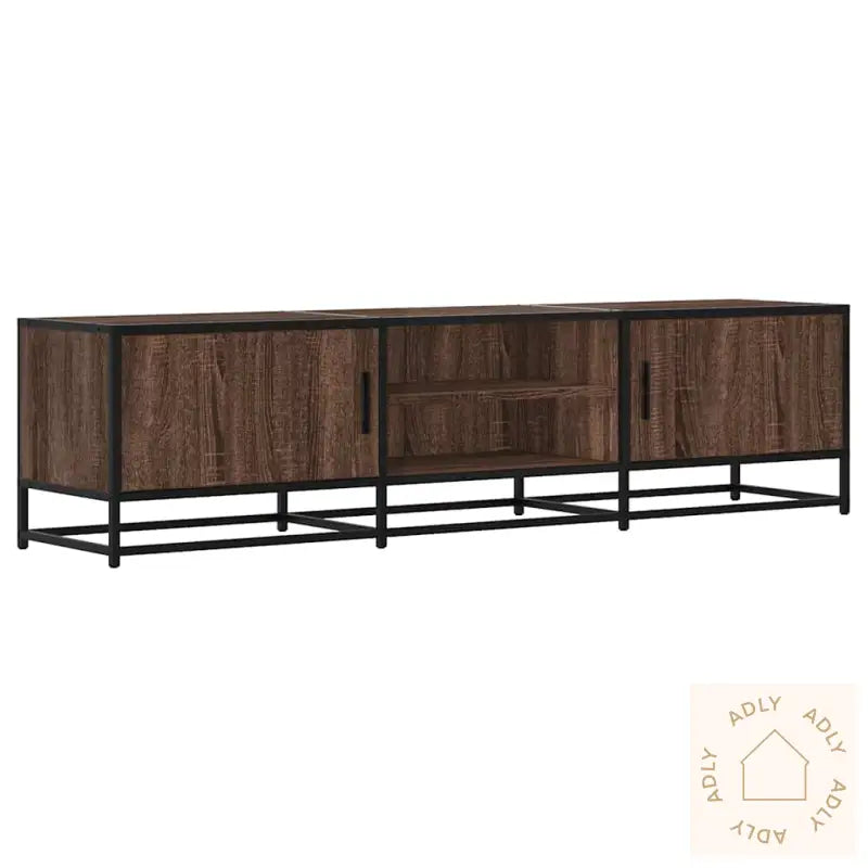 Tv-Benk Brun Eik 160X35X41 Cm Konstruert Tre Og Metall