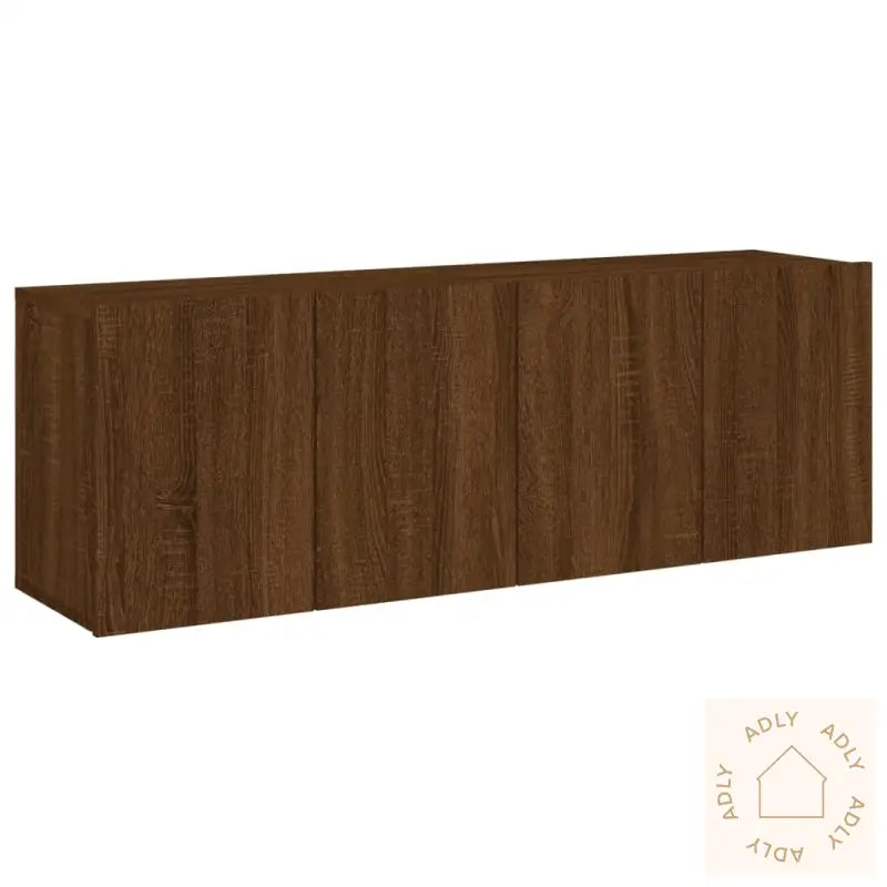 Veggmonterte Tv-Benker 2 Stk Brun Eik 60X30X41 Cm