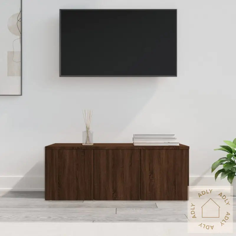 Tv-Benk Brun Eik 80X34X30 Cm Konstruert Tre
