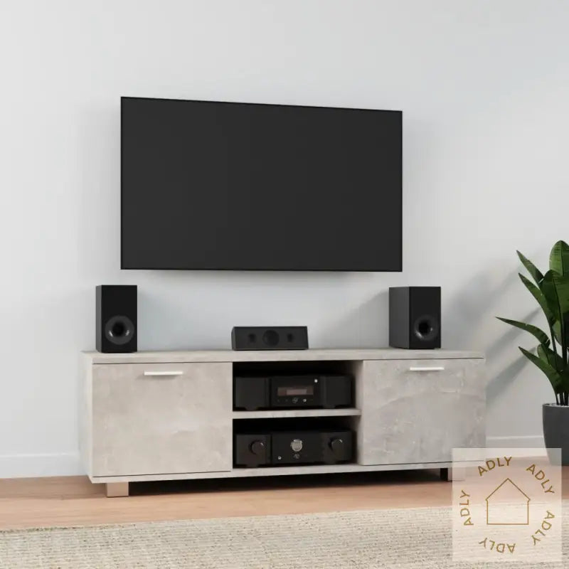 Tv-Benk Betonggrå 120X40,5X35 Cm Konstruert Tre