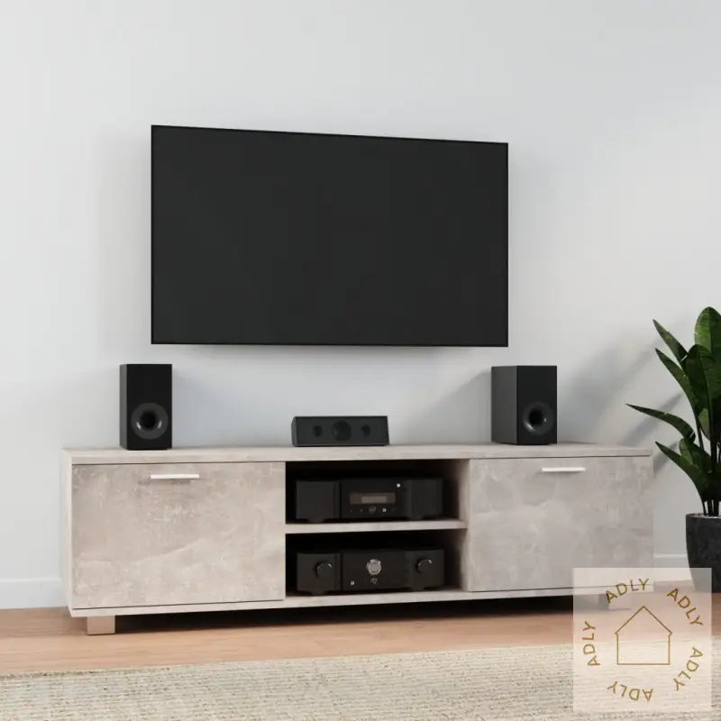 Tv-Benk Betonggrå 140X40,5X35 Cm Konstruert Tre