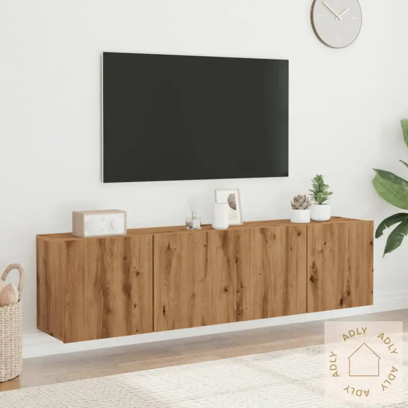 Veggmonterte Tv-Benker 2 Stk Artisan Eik 80X30X41 Cm