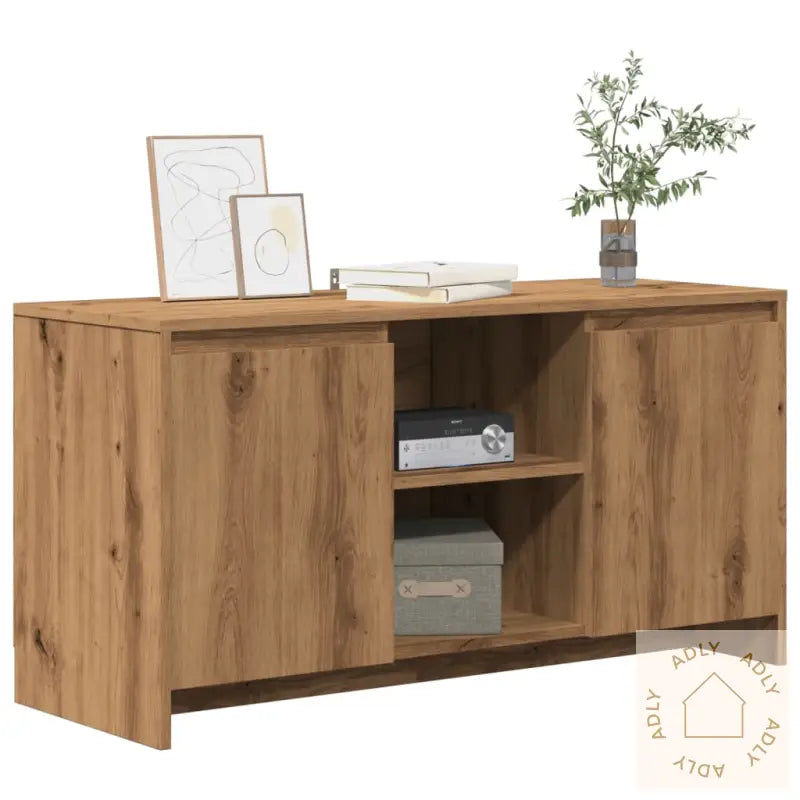 Tv-Benk Artisan Eik 102X37,5X52,5 Cm Konstruert Tre