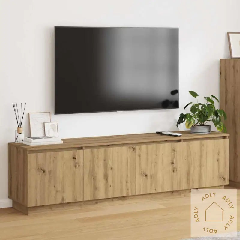 Tv Skap Med Led Artisan Eik 180X38X49 Cm Konstruert Tre