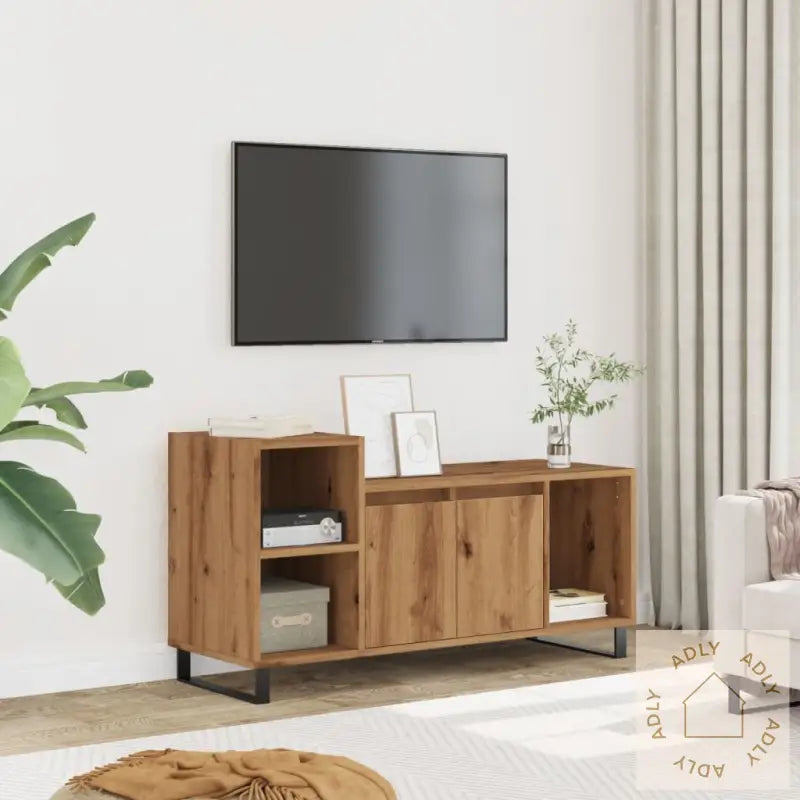 Tv-Benk Artisan Eik 100X35X55 Cm Konstruert Tre