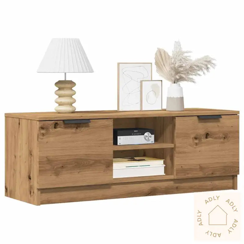 Tv-Benk Artisan Eik 102X35X36,5 Cm Konstruert Tre