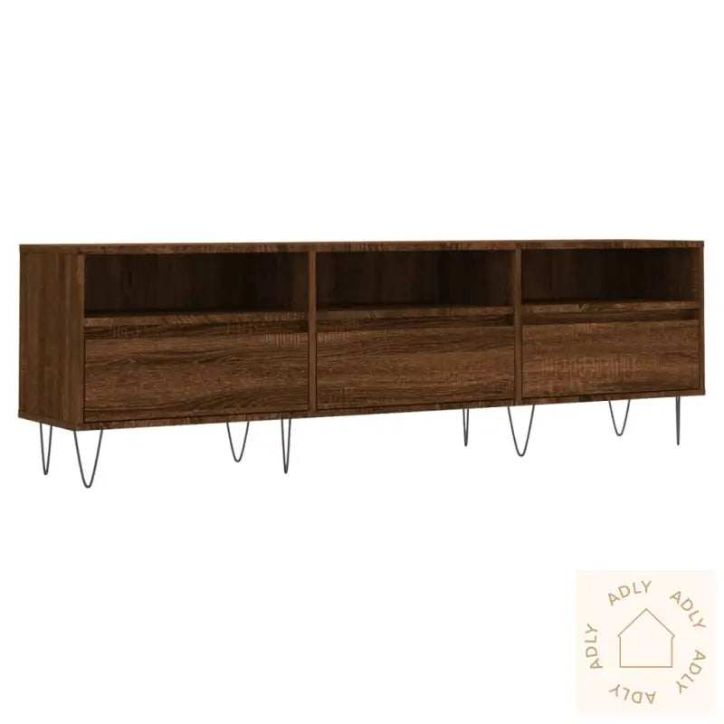 Tv-Benk Brun Eik 150X30X44,5 Cm Konstruert Tre