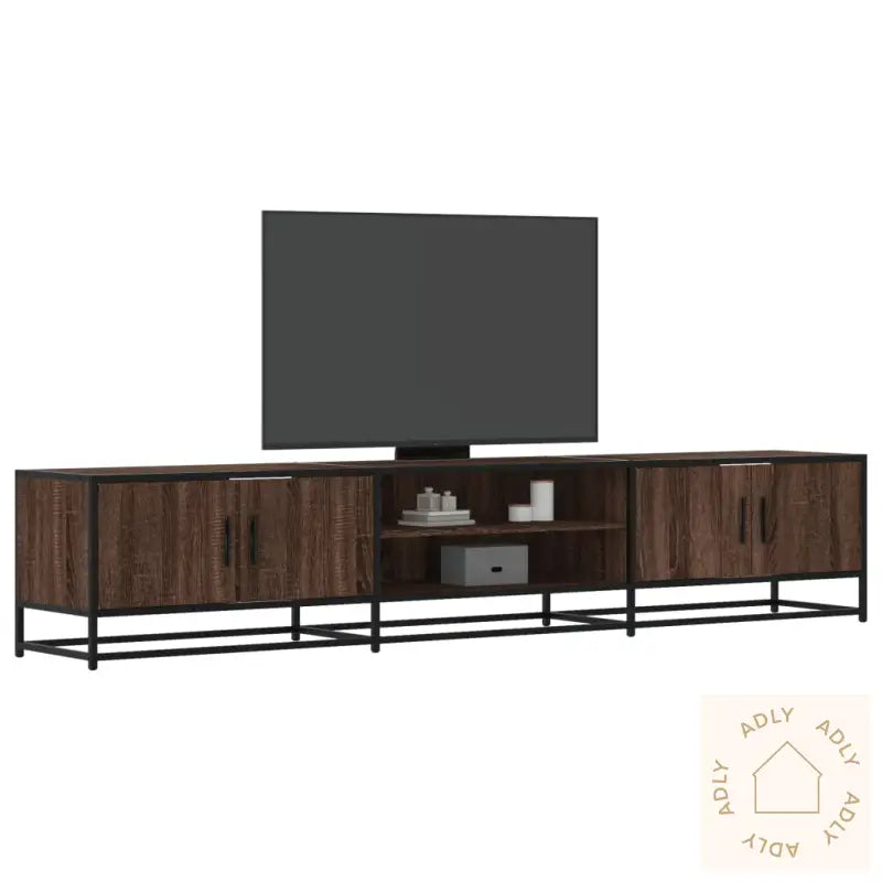 Tv-Benk Brun Eik 210X35X41 Cm Konstruert Tre