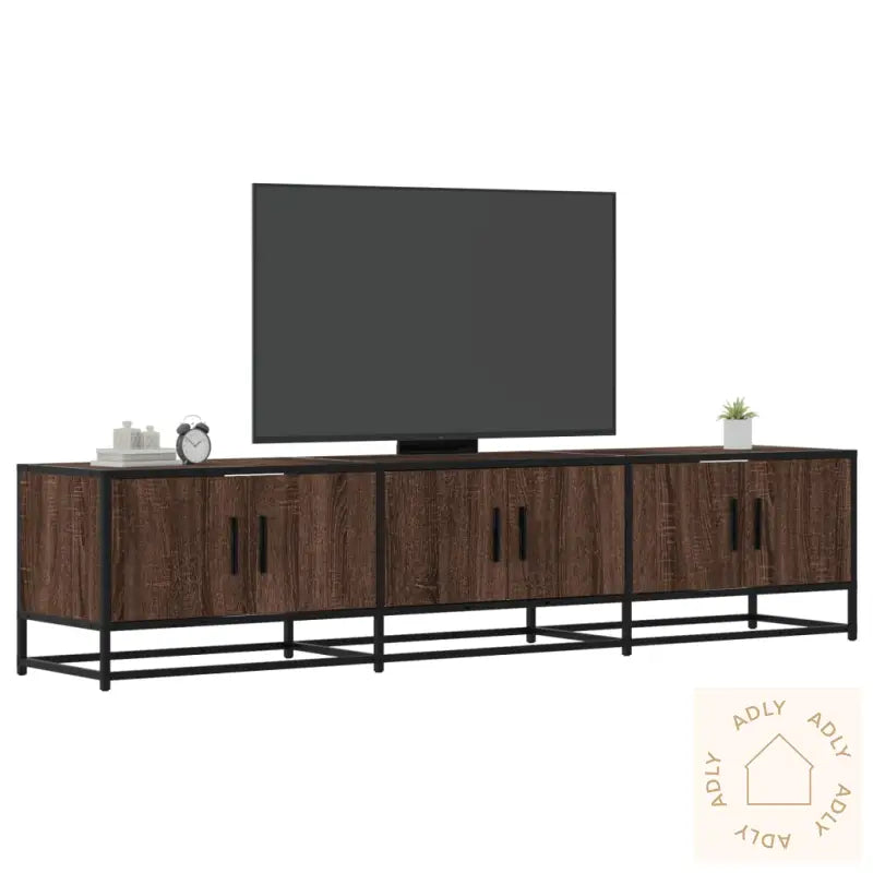 Tv-Benk Brun Eik 180X35X41 Cm Konstruert Tre