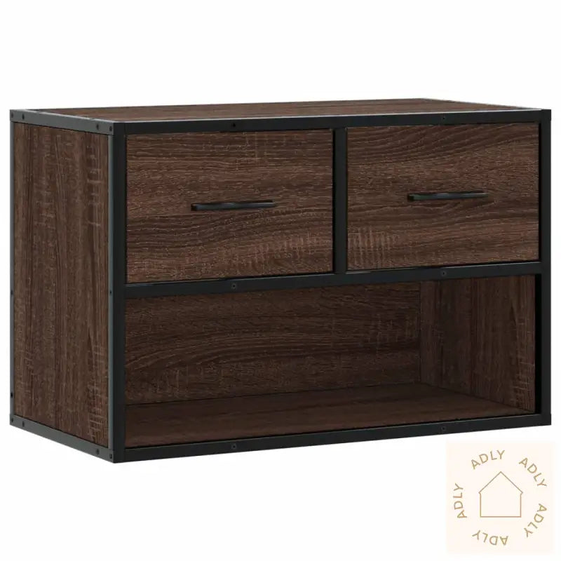 Tv-Benk Brun Eik 60X31X39,5 Cm Konstruert Tre Og Metall