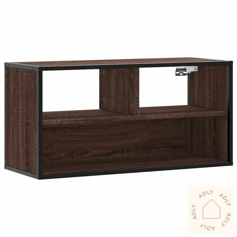 Tv-Benk Brun Eik 80X31X39,5 Cm Konstruert Tre Og Metall