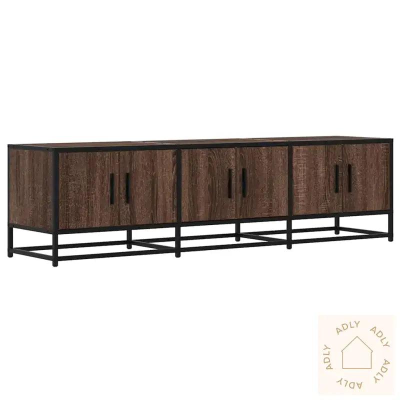 Tv-Benk Brun Eik 150X35X41 Cm Konstruert Tre Og Metall