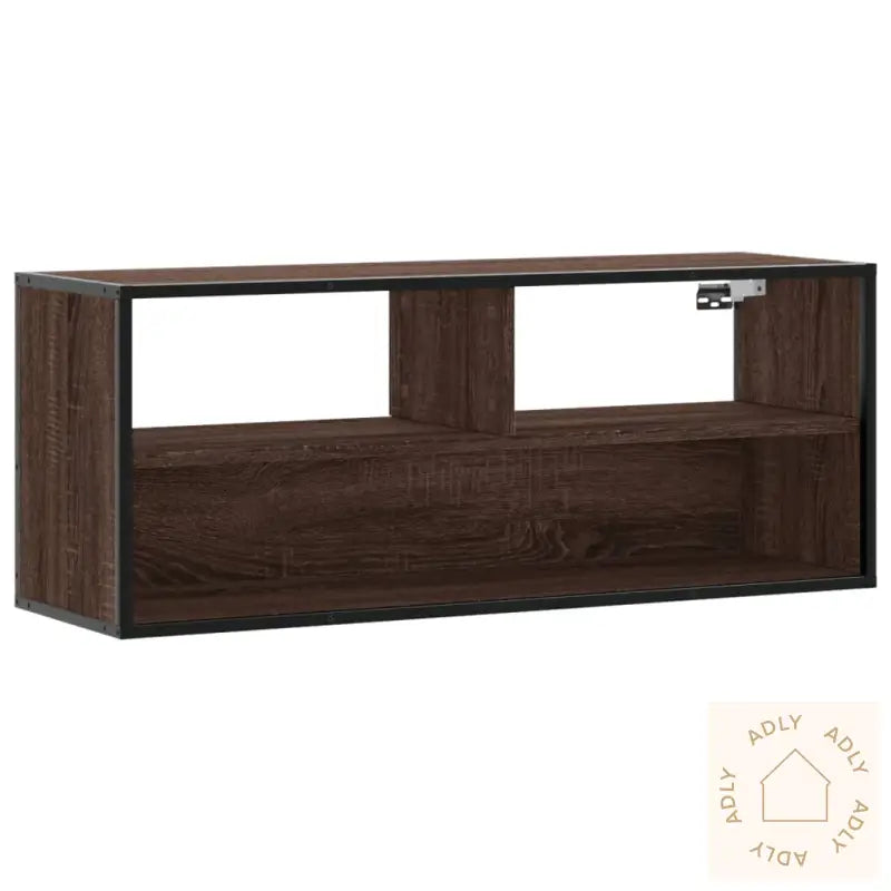 Tv-Benk Brun Eik 100X31X39,5 Cm Konstruert Tre Og Metall