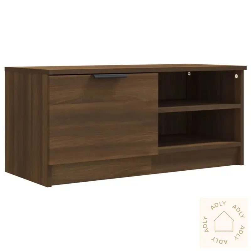 Tv-Benk Brun Eik 80X35X36,5 Cm Konstruert Tre