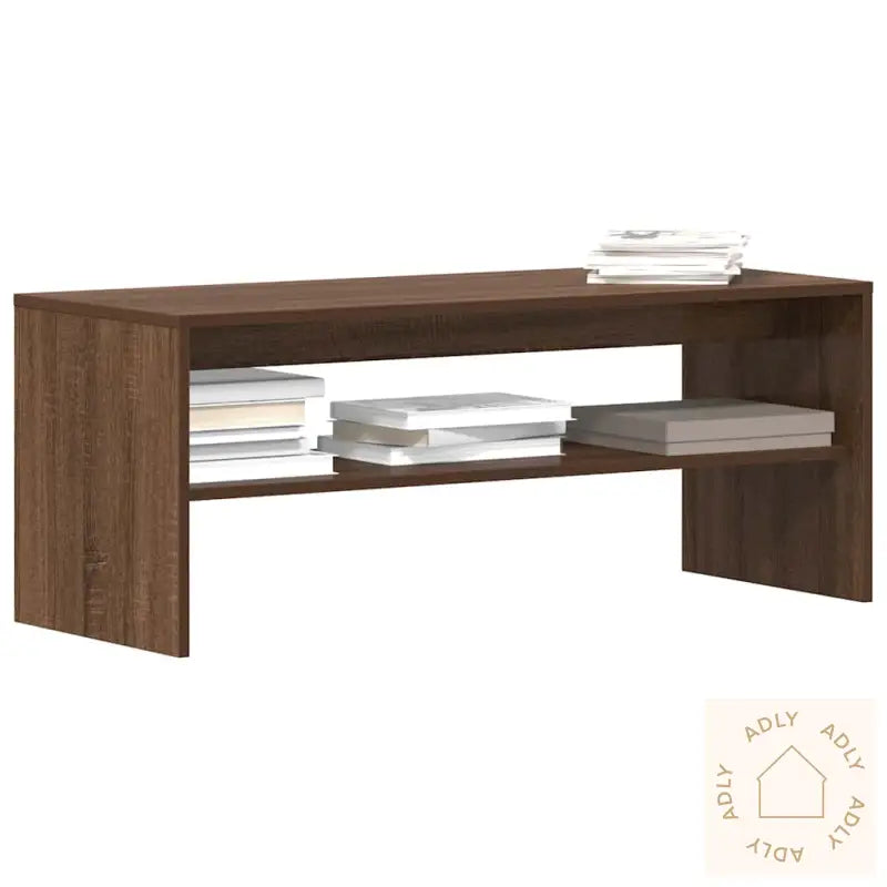 Tv-Benk Brun Eik 100X40X40 Cm Konstruert Tre