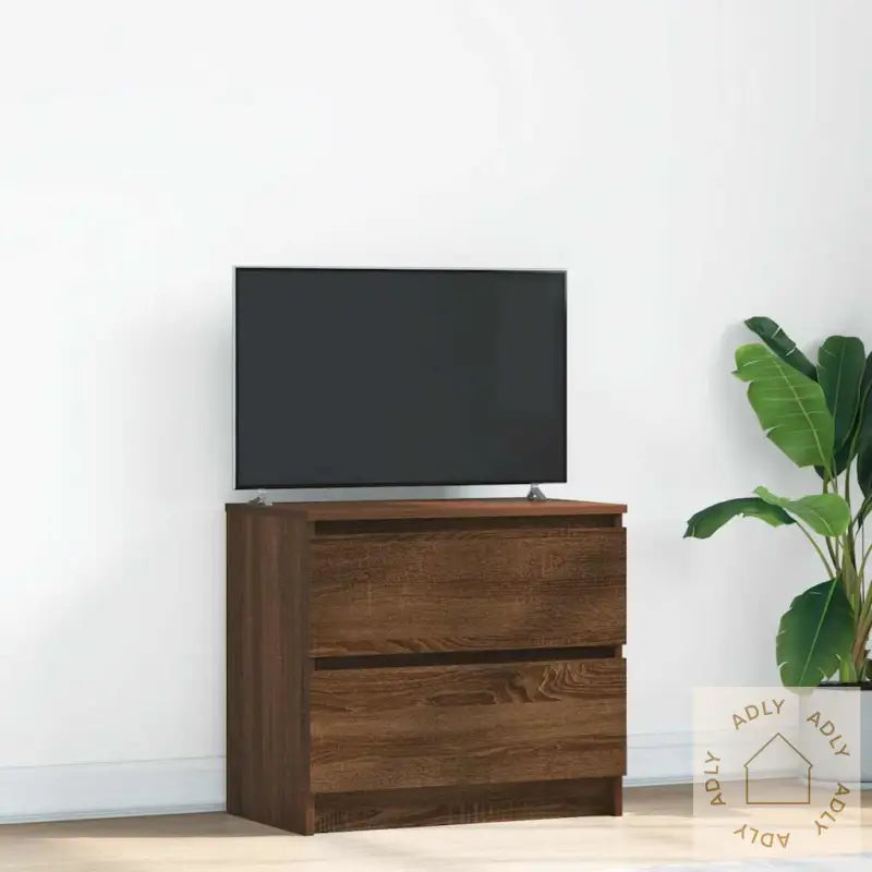 Tv-Benk Brun Eik 60X35X54 Cm Konstruert Tre