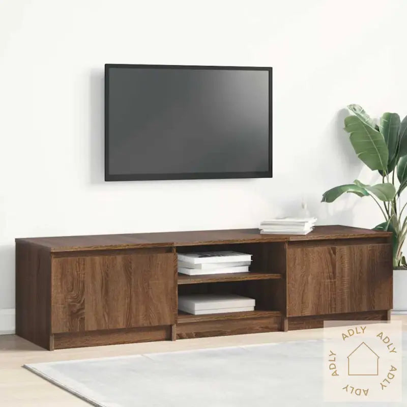 Tv-Benk Brun Eik 140X40X35,5 Cm Konstruert Tre