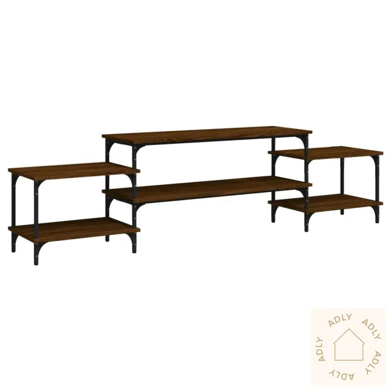 Tv-Benk Brun Eik 197X35X52 Cm Konstruert Tre