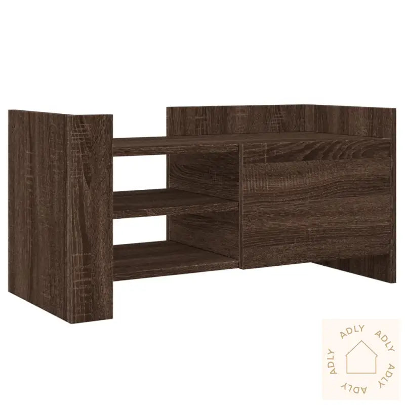Tv-Benk Brun Eik 80X35X40 Cm Konstruert Tre