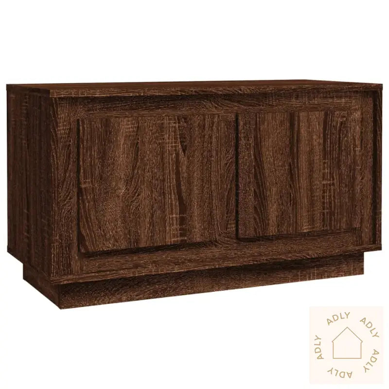 Tv-Benk Brun Eik 80X35X45 Cm Konstruert Tre