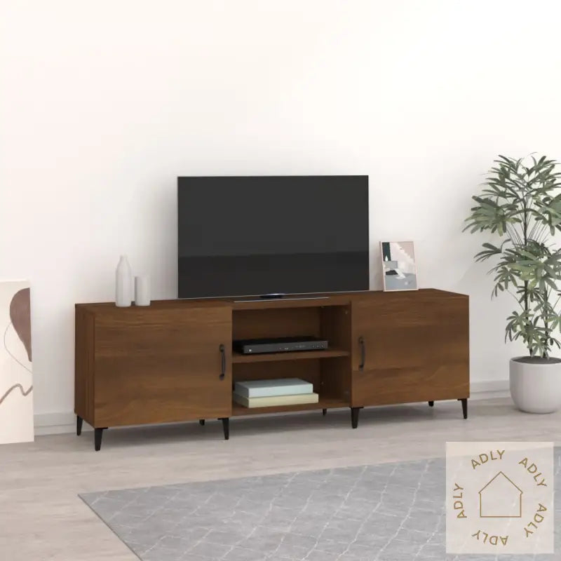 Tv-Benk Brun Eik 150X30X50 Cm Konstruert Tre