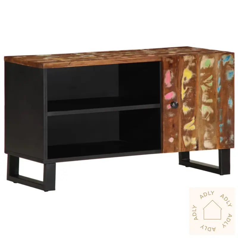 Tv-Benk 80X33X46 Cm Gjenvunnet Heltre Og Konstruert Tre