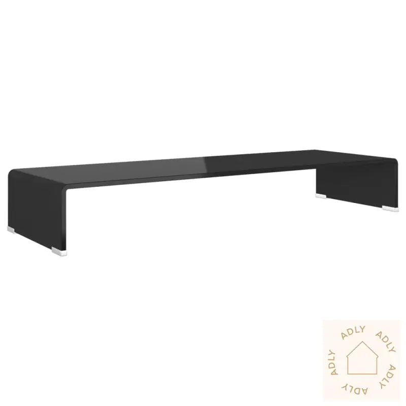 Tv-Benk Glass Svart 90X30X13 Cm