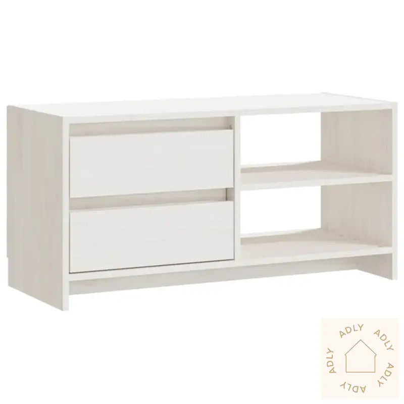 Tv-Benk 80X31X39 Cm Heltre Furu Hvit