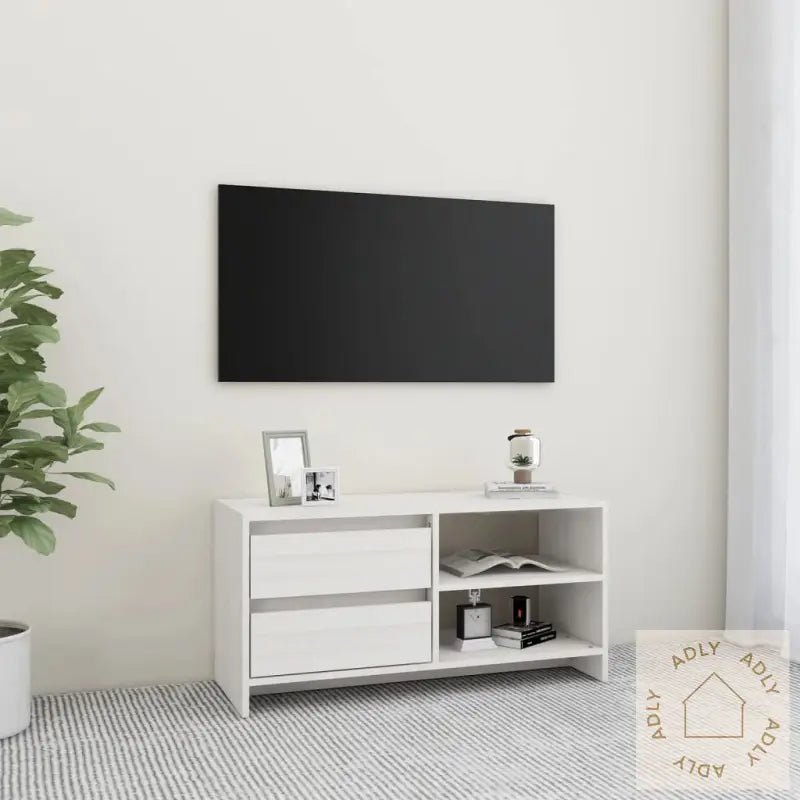 Tv-Benk 80X31X39 Cm Heltre Furu Hvit