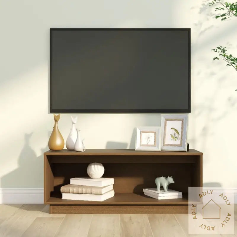 Tv-Benk Honningbrun 90X35X35 Cm Heltre Furu