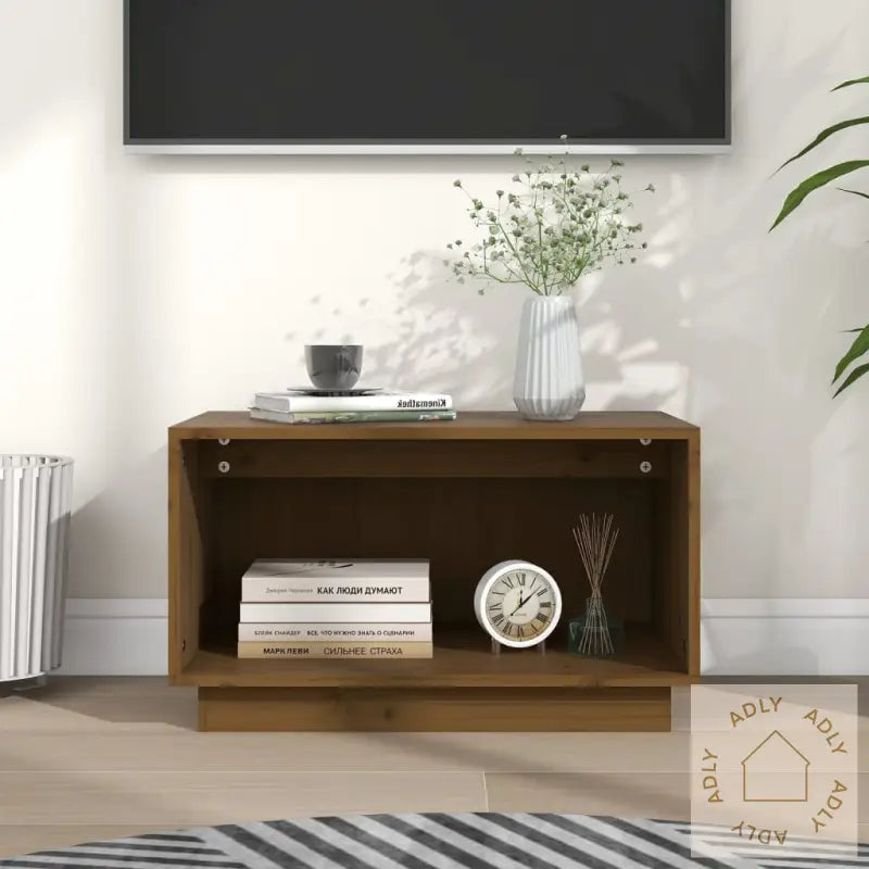 Tv-Benk Honningbrun 60X35X35 Cm Heltre Furu