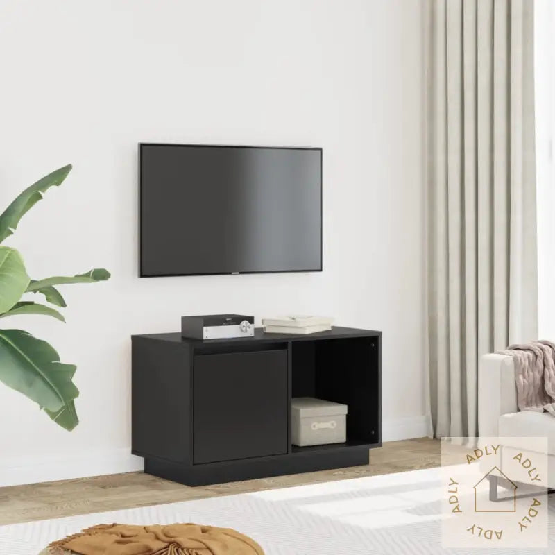 Tv-Benk Svart 74X35X44 Cm Heltre Furu