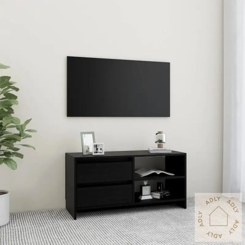 Tv-Benk 80X31X39 Cm Heltre Furu Svart